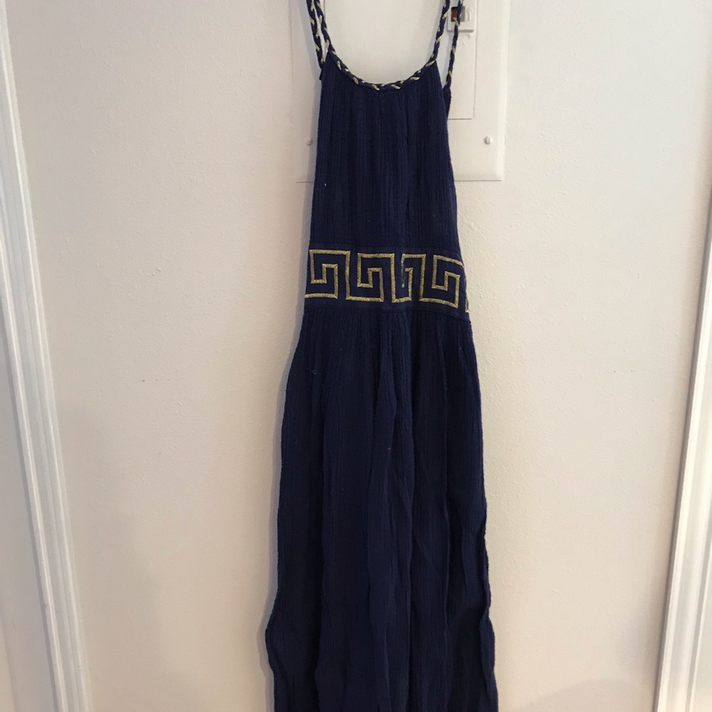 Navy maxi dress with adjustable straps